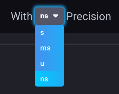 Select write precision in Chronograf