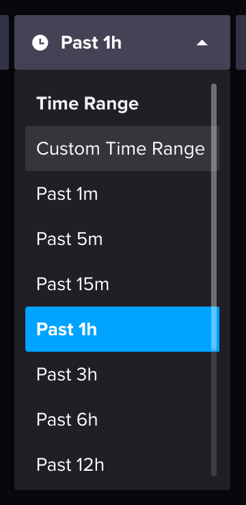 InfluxDB time range selector