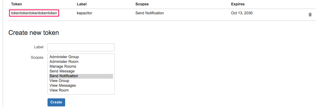 HipChat token